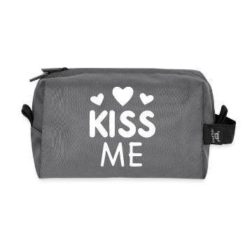 Kiss Me - Recycled Toiletry Zip Bag - anthracite - Front