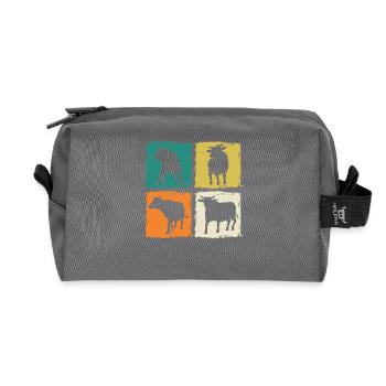 Bovins de buffle Bœufs - Trousse de toilette en tissu recyclé - anthracite - Devant
