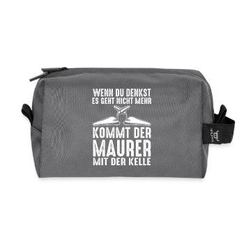 Master Bricklayer Journeyman Bricklayer - Recycled Toiletry Zip Bag - anthracite - Front