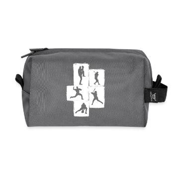 Baseballspieler Baseball - Recycelte Kulturtasche - Anthrazit - Vorne