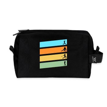 Baseballspieler Baseball - Recycelte Kulturtasche - Schwarz - Vorne
