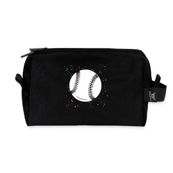 Baseballspieler Baseball - Recycelte Kulturtasche - Schwarz - Vorne