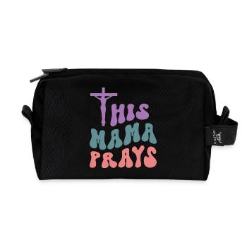 This Mama Prays - Recycelte Kulturtasche - Schwarz - Vorne