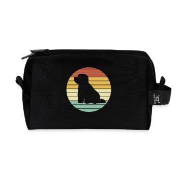 Bichon frisé Chien - Trousse de toilette en tissu recyclé - noir - Devant