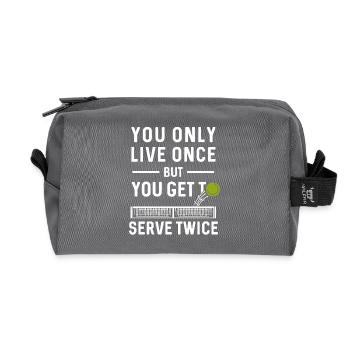 Tennis You Only Live Once - Recycled Toiletry Zip Bag - anthracite - Front