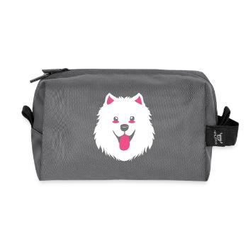 Chien Samoyède Samoyède - Trousse de toilette en tissu recyclé - anthracite - Devant