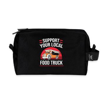 Snack Food Truck - Recycled Toiletry Zip Bag - black - Front
