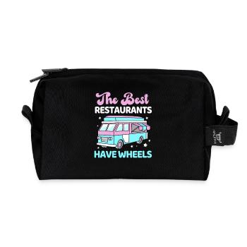 Snack Food Truck - Recycled Toiletry Zip Bag - black - Front