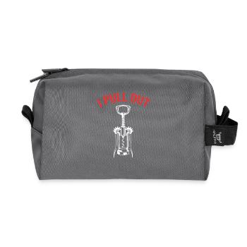 Wine, sommelier, foodie - Recycled Toiletry Zip Bag - anthracite - Front
