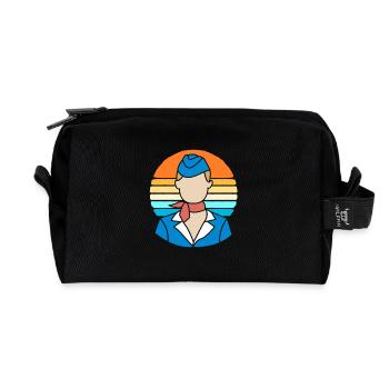 Stewardess Flight Attendant - Recycled Toiletry Zip Bag - black - Front