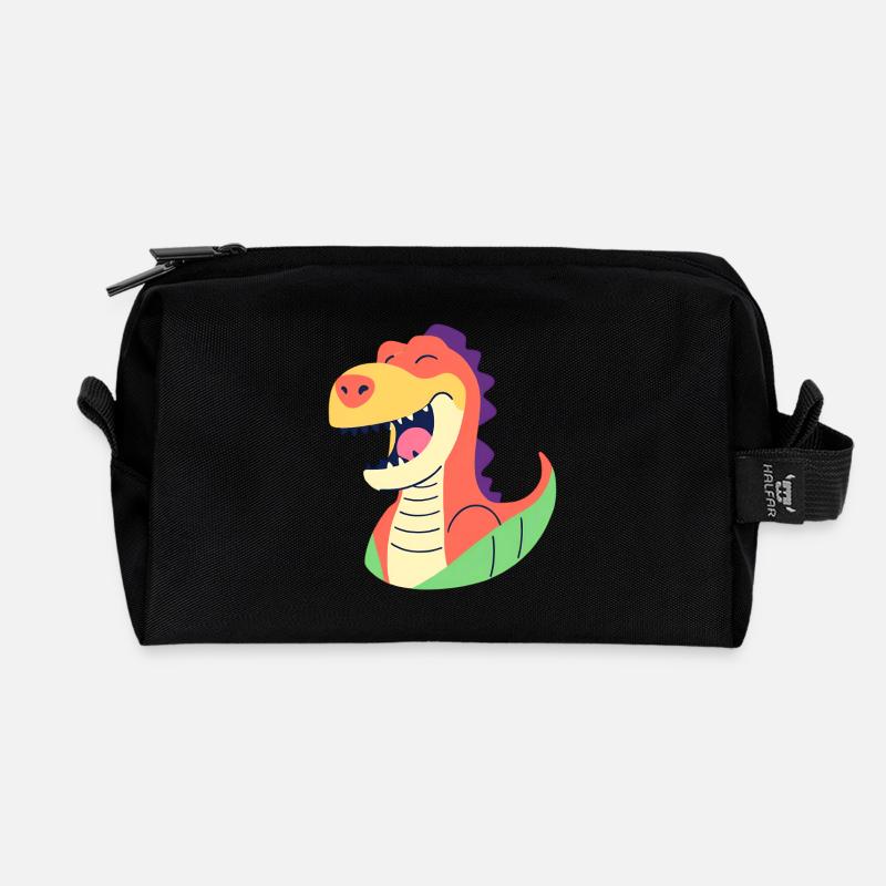 Lustiger lieber lachender Dino Dinosaurier T Rex - Recycelte Kulturtasche - Schwarz