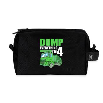 Müllwagen Müllauto Müllmann Mülleimer - Recycelte Kulturtasche - Schwarz - Vorne