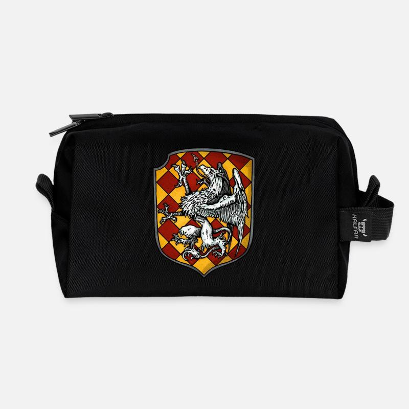 Wappen weißer Drache - Recycelte Kulturtasche - Schwarz