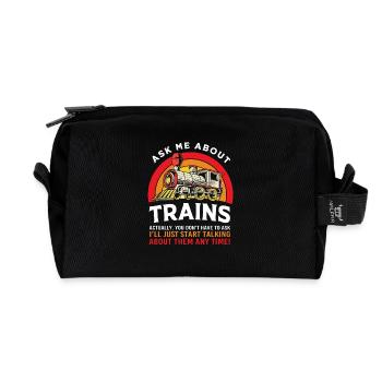 Model Railway Model Making Model Maker - Recycled Toiletry Zip Bag - black - Front