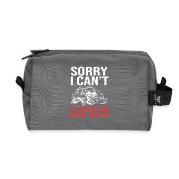 Demolition of the derby - Recycled Toiletry Zip Bag - anthracite - Front