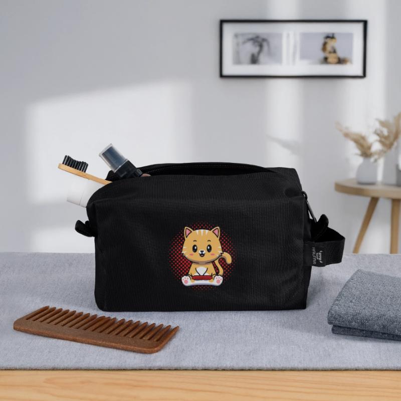 Harmonica Cat Cat Harmonica Recycled Toiletry Zip Bag