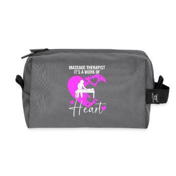Massage masseur, masseuse, naturopath - Recycled Toiletry Zip Bag - anthracite - Front