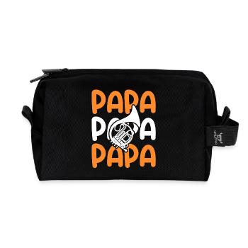 Hornist Papa Vater Waldhorn - Recycelte Kulturtasche - Schwarz - Vorne