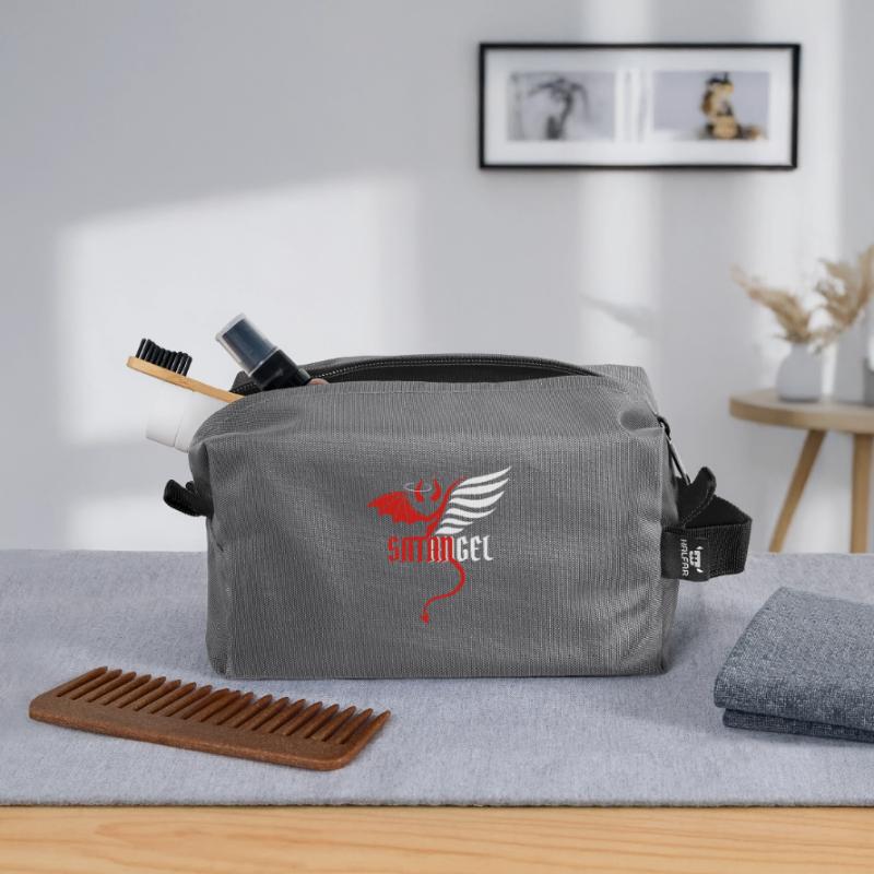 Angel devil devil good evil good evil joke Recycled Toiletry Zip Bag