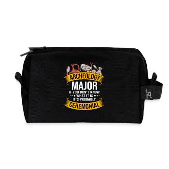 Archaeology - Recycled Toiletry Zip Bag - black - Front