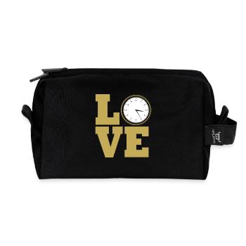 Uhrwerk Uhr - Recycelte Kulturtasche - Schwarz - Vorne