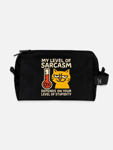 Sassy Cat Sarcasme T-shirt graphique - Trousse de toilette en tissu recyclé - noir