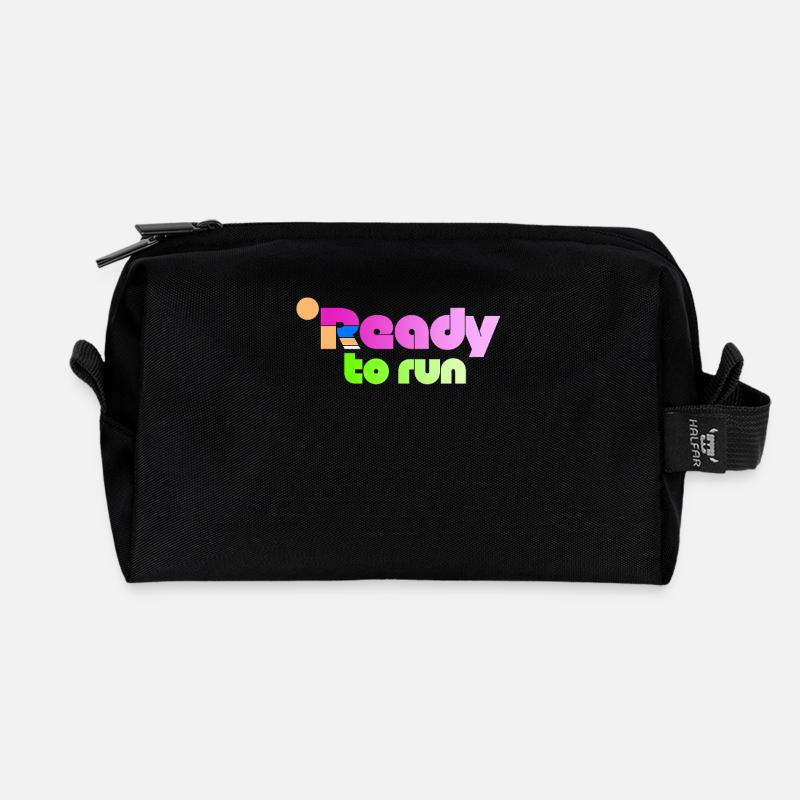 Ready To Run - Starting Block Runner Marathon - Recycled Toiletry Zip Bag - black