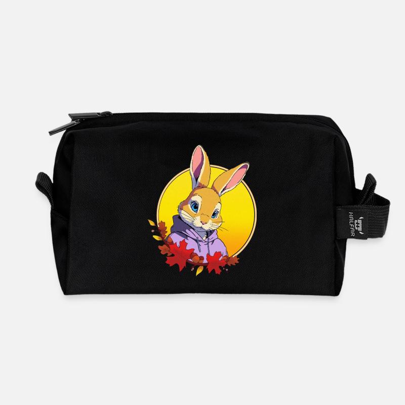 Conception de lapin - Trousse de toilette en tissu recyclé - noir