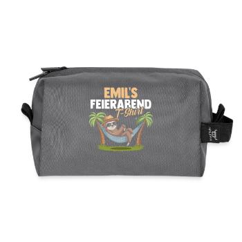 Faultier Emil - Recycelte Kulturtasche - Anthrazit - Vorne
