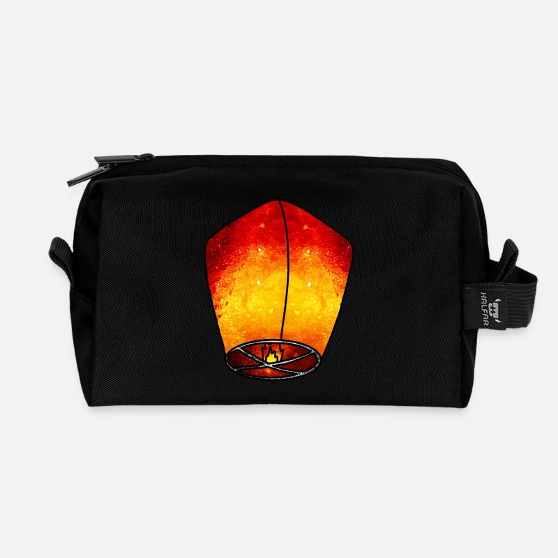 Cosmic Sky Lantern - Recycled Toiletry Zip Bag - black