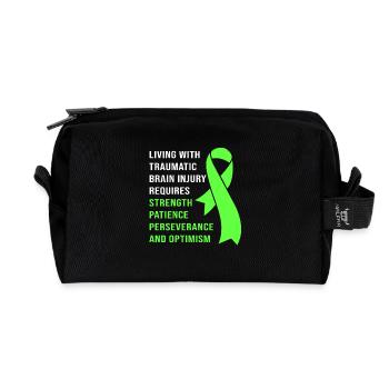 Traumatisme crânien, traumatisme crânien, accident de voiture - Trousse de toilette en tissu recyclé - noir - Devant
