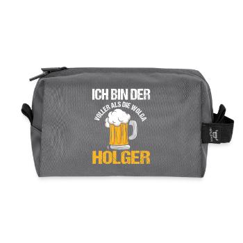 Bière Amateurs de bière Alcool Célébrer Holger - Trousse de toilette en tissu recyclé - anthracite - Devant