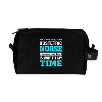 Infirmière Hôpital de Grossesse - Trousse de toilette en tissu recyclé - noir - Devant