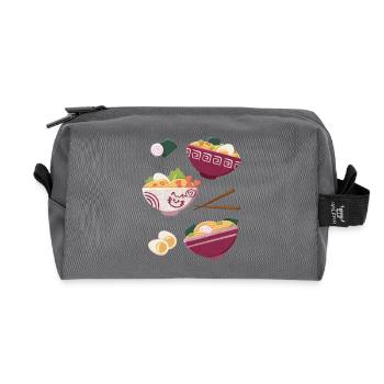 Ramen Nourriture Japonaise Chats Design - Trousse de toilette en tissu recyclé - anthracite - Devant