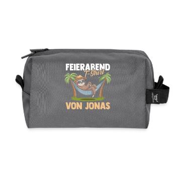 Faultier Jonas - Recycelte Kulturtasche - Anthrazit - Vorne