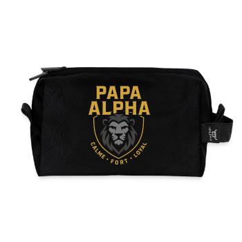 Papa alpha Calme fort loyal fête des pères Noël - Trousse de toilette en tissu recyclé - noir - Devant