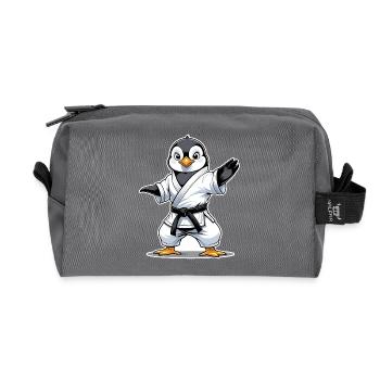 Arts martiaux Pingouin Karaté, Kung Fu, Judo - Trousse de toilette en tissu recyclé - anthracite - Devant