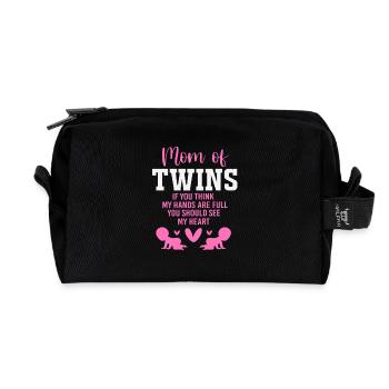 Twins Mom Twin Mom Mom Gift - Recycled Toiletry Zip Bag - black - Front