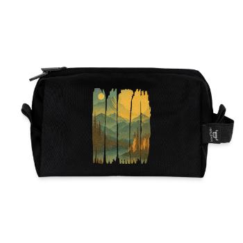 Gebirgige Landschaft Dämmerung Natur - Recycelte Kulturtasche - Schwarz - Vorne