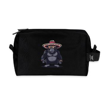 Gorilla Comic Lustig Sombrero - Recycelte Kulturtasche - Schwarz - Vorne