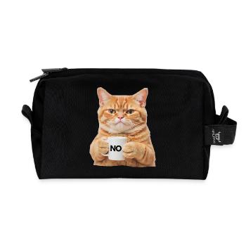 Chat Non, Non, Non | Mug à café - Trousse de toilette en tissu recyclé - noir - Devant
