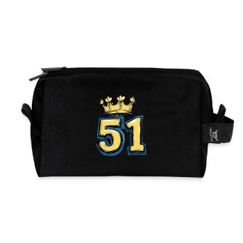51 Zahl Krone - Recycelte Kulturtasche - Schwarz - Vorne