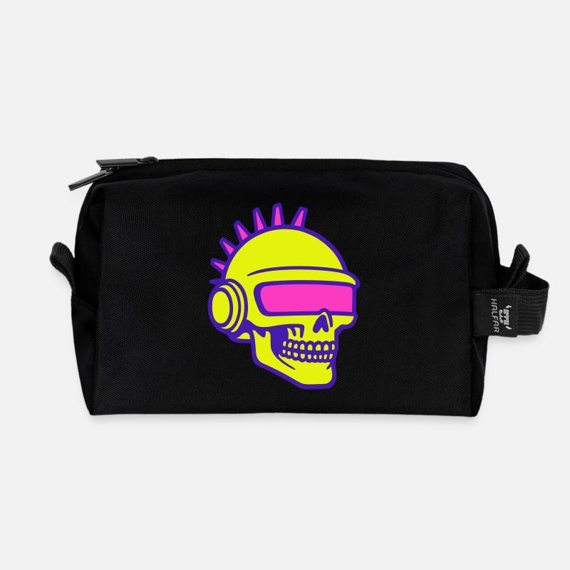 Future Skull Punk - Recycelte Kulturtasche - Schwarz