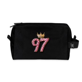 97 Zahl Krone - Recycelte Kulturtasche - Schwarz - Vorne