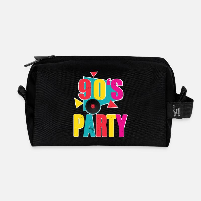 90s Party - Recycelte Kulturtasche - Schwarz
