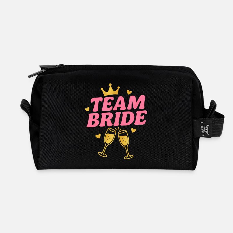 Team Bride - Recycled Toiletry Zip Bag - black
