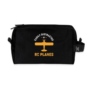 Model Airplane Model Airplane - Recycled Toiletry Zip Bag - black - Front