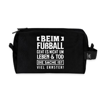 Funny Football Football Fan Gift - Recycled Toiletry Zip Bag - black - Front
