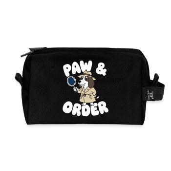 Paw Order Detective Dog - Recycled Toiletry Zip Bag - black - Front