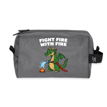 Dragon rescue with water jet - Recycled Toiletry Zip Bag - anthracite - Front